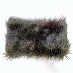 Club Monaco Snood Ashlee Chocolate Brown Faux Fur Fuzzy Scarf Women's One Size